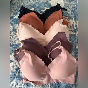Size M - seamless bralettes - TEMU pack of 5 washed but not worn. 34C, 36A, 36B